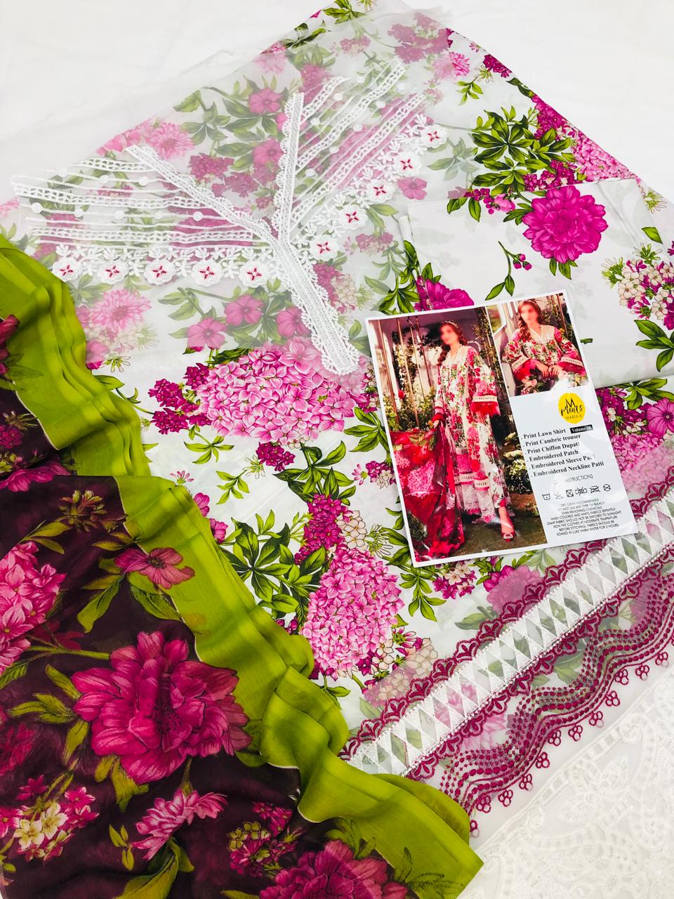 MARIA B DIGITAL EMBROIDERED LAWN - RHH Fabrics