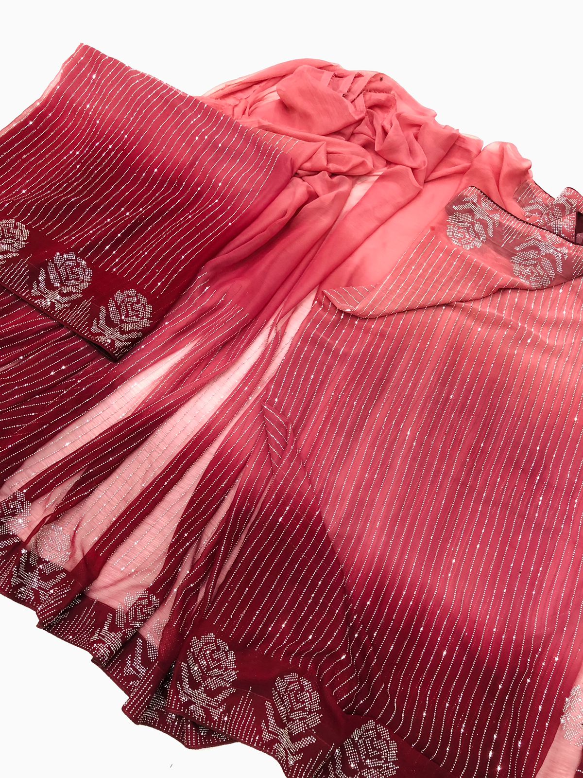 THREE TONE SAREE PINK