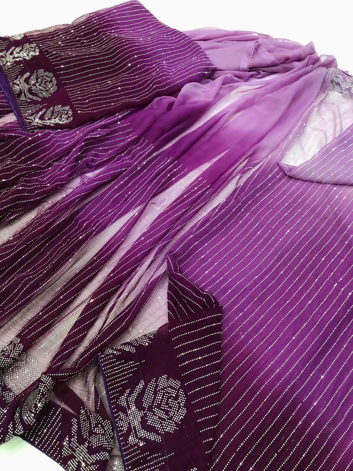 THREE TONE SAREE LILAC