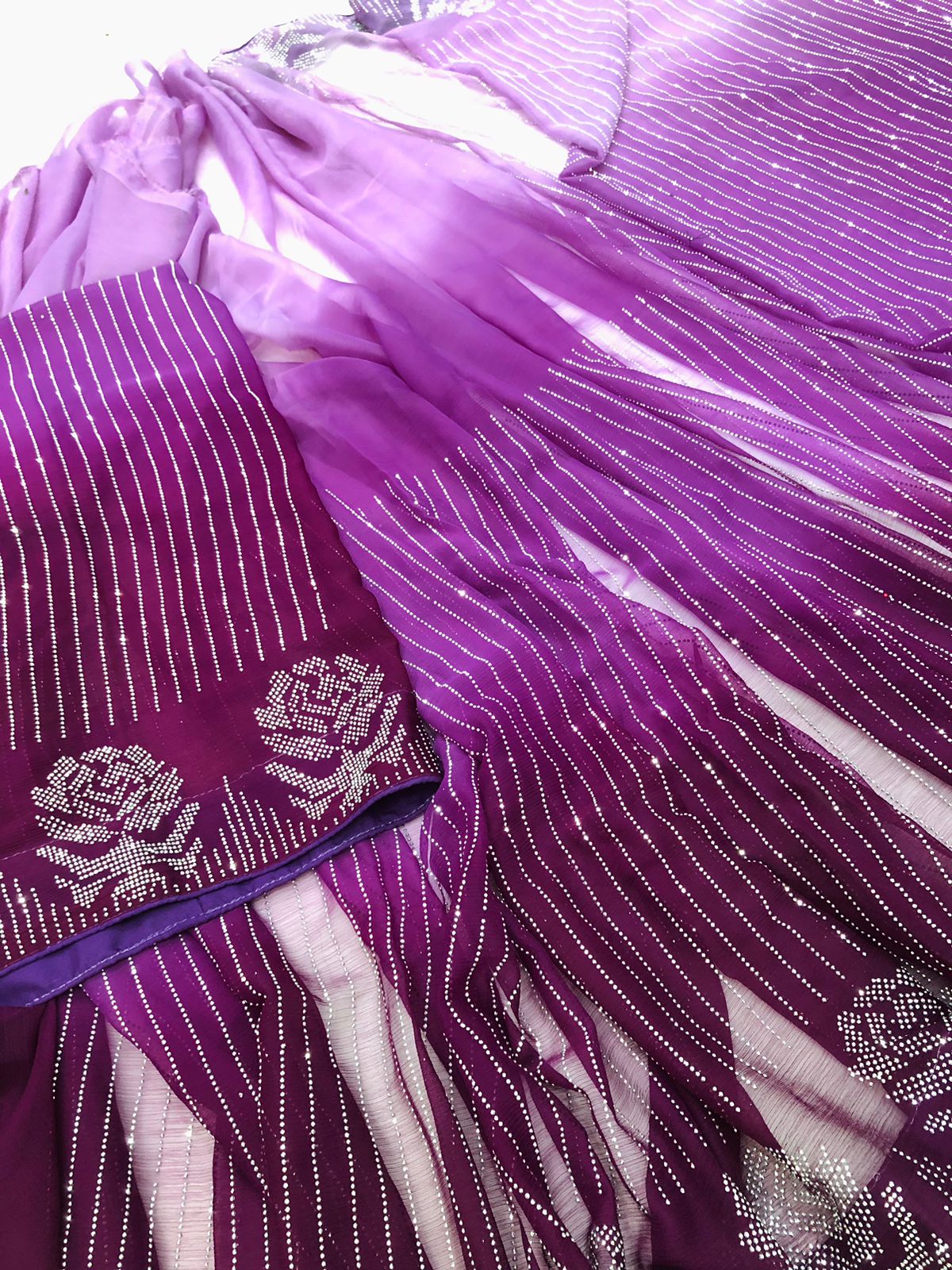 THREE TONE SAREE LILAC